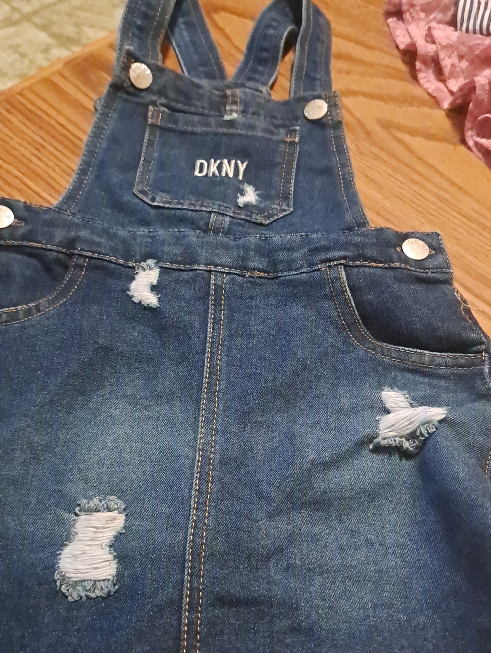 DKNY Kids Denim Bib Overalls - Blue